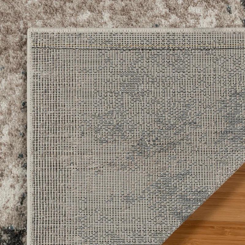 Gertmenian Heirloom Huma Modern Abstract Beige Black Blue Polypropylene Area Rug