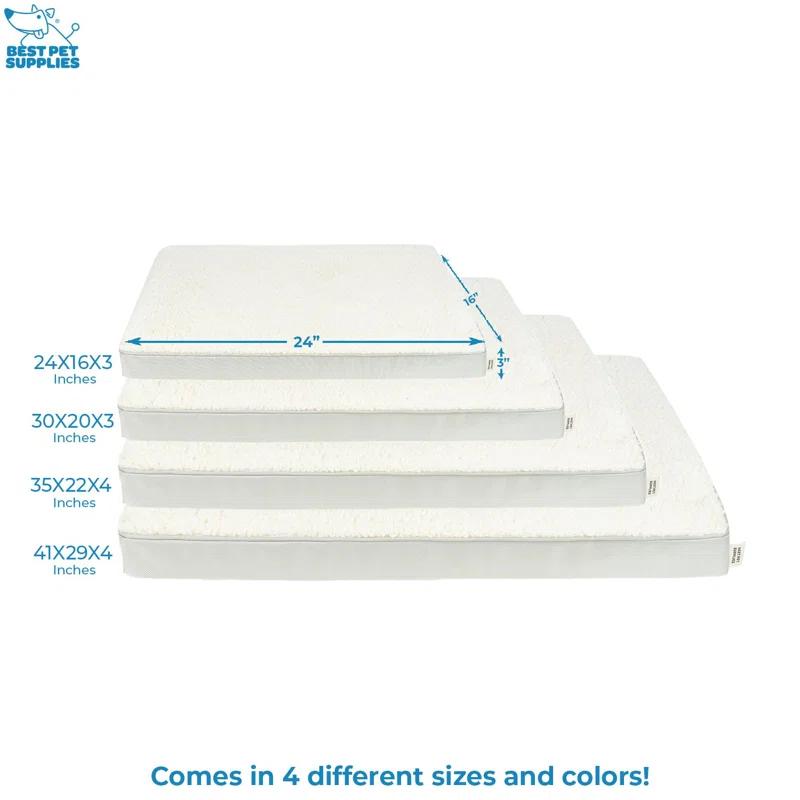 Best Pet Supplies Best Pet Supplies Dog Crate Mat with Waterproof Exterior, Orthopedic Foam, and Sherpa Cover