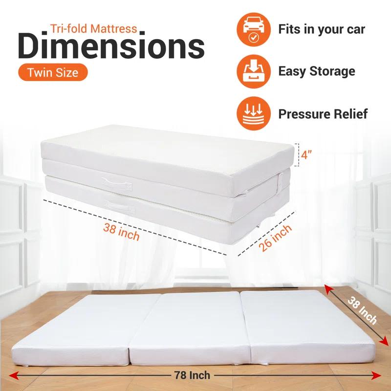 Cheer Collection Cheer Collection 4'' Plush Memory Foam Mattress