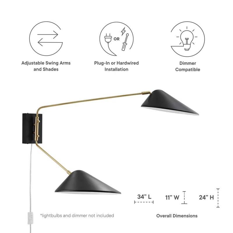 Modway Modway Journey 2-Light Swing Arm Wall Sconce