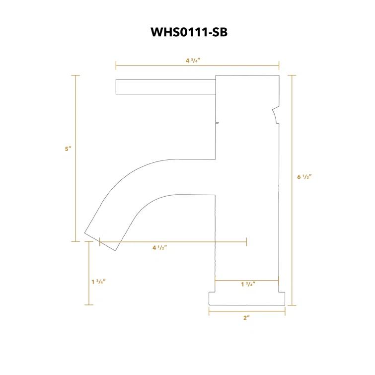 Whitehaus Collection WHS0111-SB-BSS Whitehaus Collection Stainless Steel Single Lever Bathroom Faucet with Pop-up Drain