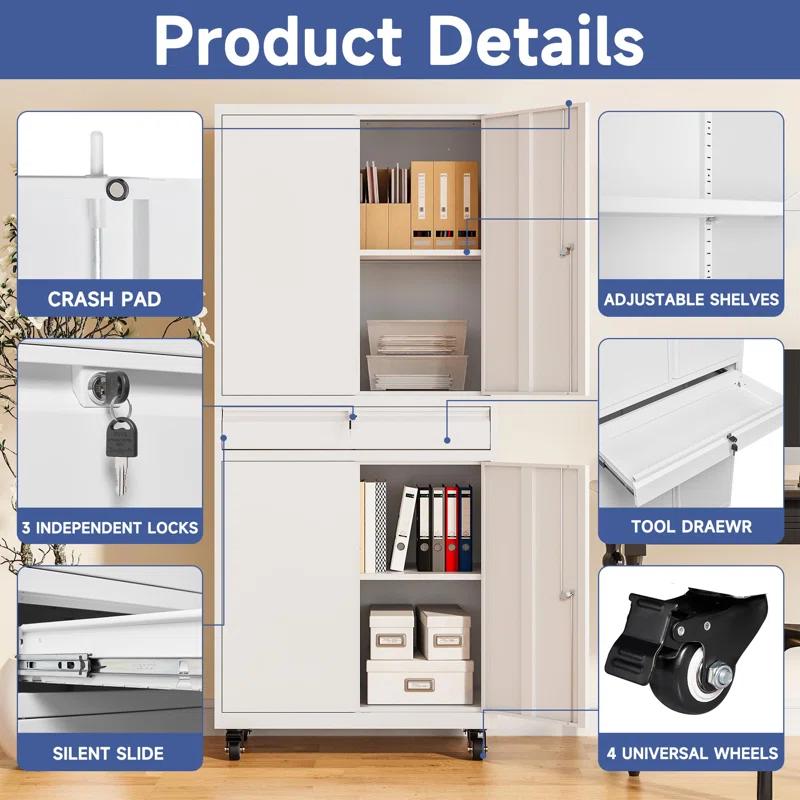 Latitude Run® 73" Lockable Storage Cabinet