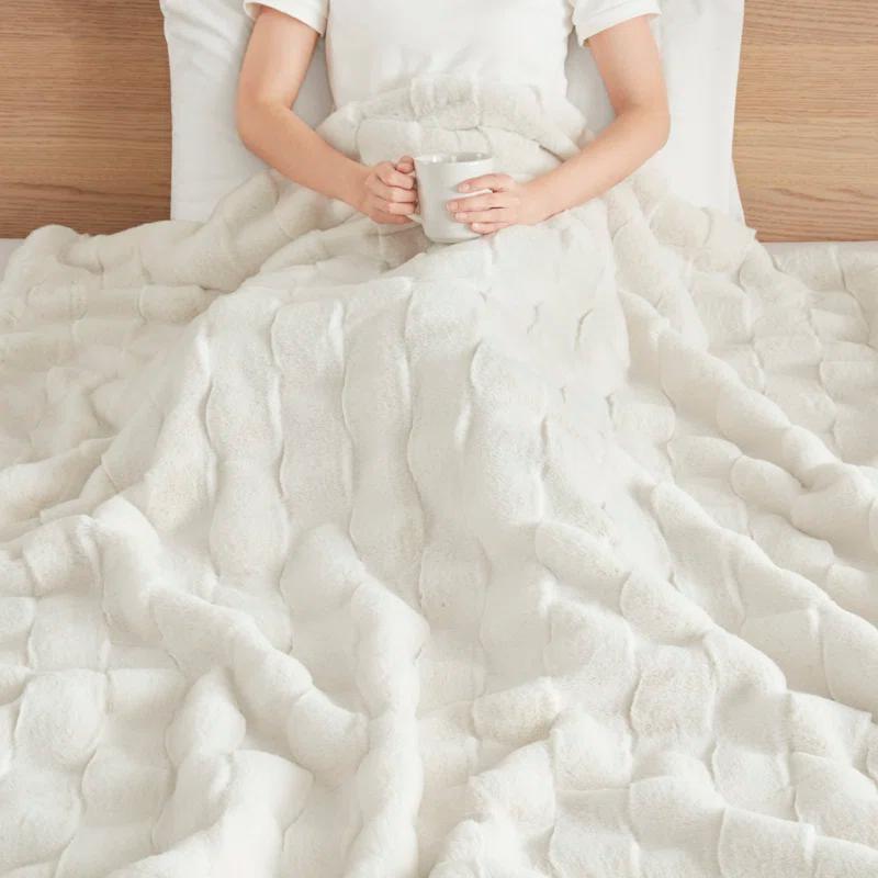 Madison Park Vivienne Faux Fur Throw & Reviews | Wayfair