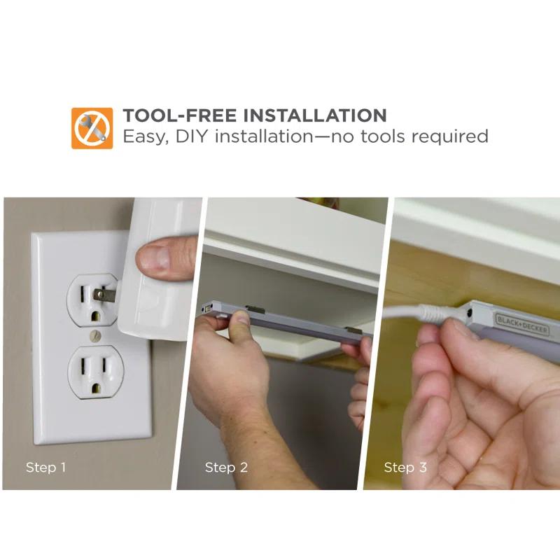 PureOptics™ LED by BLACK+DECKER® LEDUC9-3WK LED 9'' Under Cabinet Linkable Light Bar