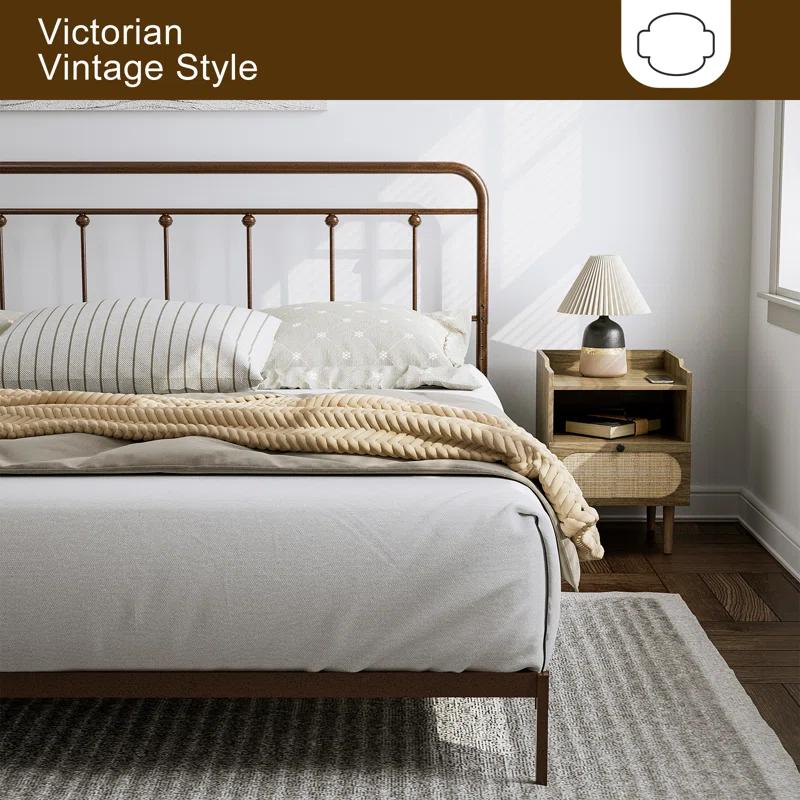 August Grove® August Grove® Metal Headboard - Adjustable Height - Farmhouse Victorian Style