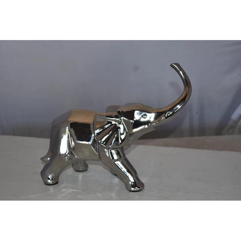 Elephant Statue Modern Art Ceramic Size: 15" x 14" x 10"H