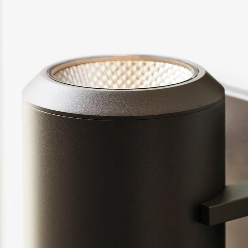 Bronze Cylinder Dual-Light LED Outdoor Wall Sconce