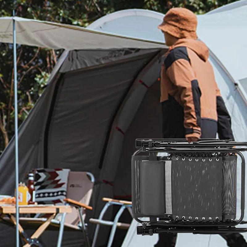 Arlmont & Co. Zero Gravity Chairs, Set of 2 Portable Recliner Folding Lounge Chair with Cup Holder Trays and Adjustable Pillow for Poolside & Lawn (Black)