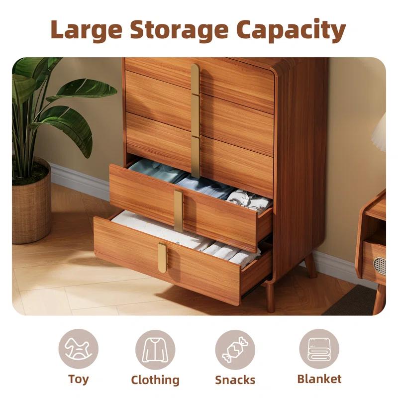 George Oliver Mid Century Modern 5 Drawer Dresser