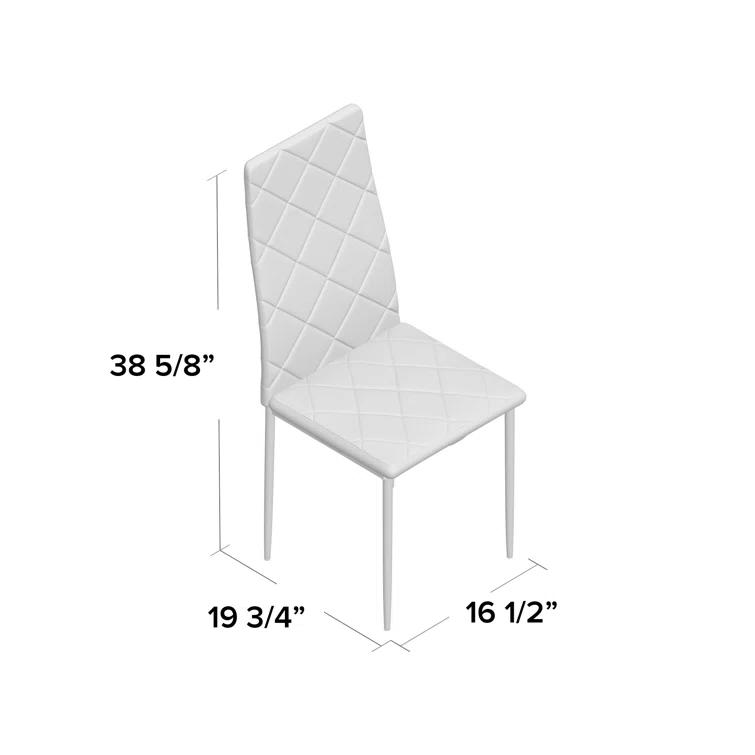 Everly Quinn Fowlkes 18.11'' H Tufted Faux Leather Upholstered Parsons Chair (Set of 4)