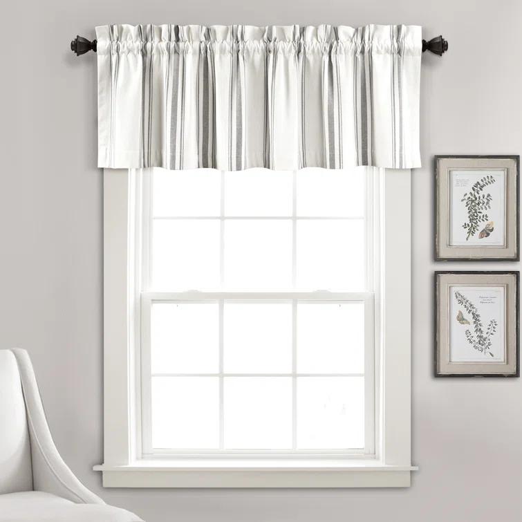Lush Decor Striped Cotton Tailored Window Valance