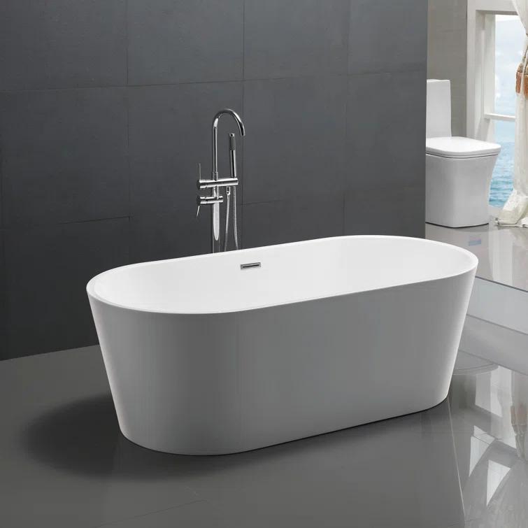 ANZZI Chand Series 67'' x 32'' Freestanding Soaking Acrylic Bathtub FT-AZ098
