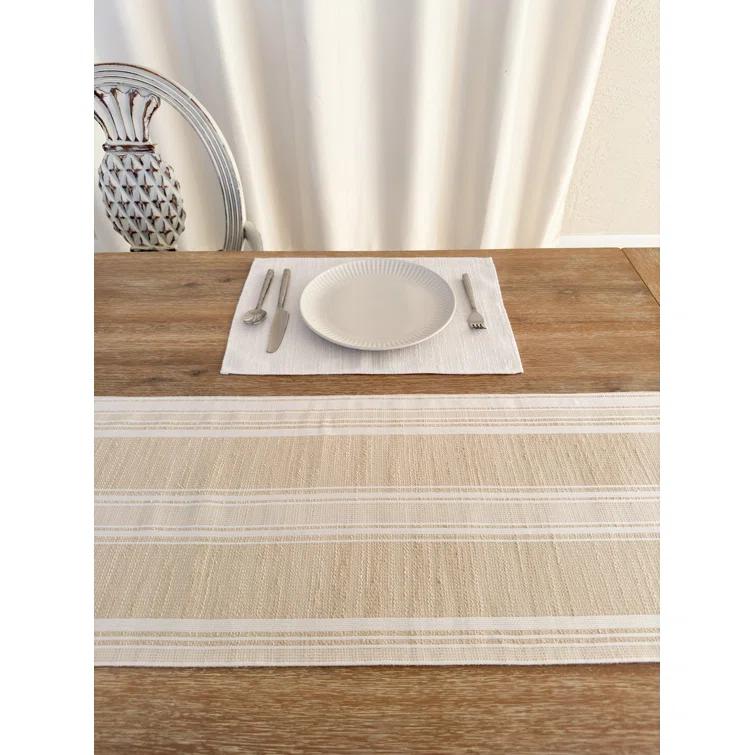 Anaya Beach Club Stripe Indigo Indoor Outdoor Table Runner