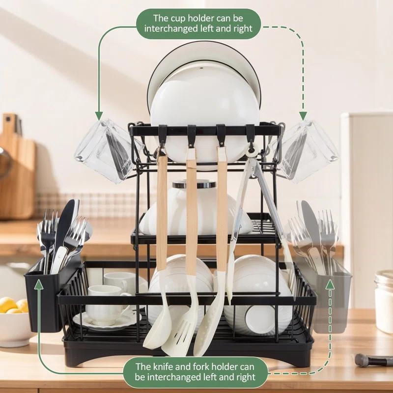 3 Tier Dish Drying Rack for Kitchen Counter
