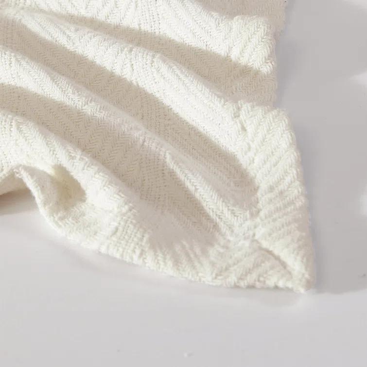 Eddie Bauer Eddie Bauer Herringbone Cotton Reversible Blanket