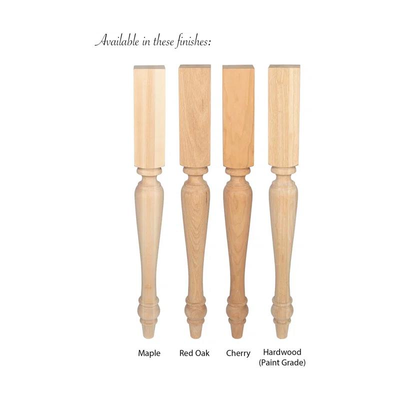 Darby Home Co 35-1/4in H x 3-1/2in Square Solid Wood Iroh Island Leg