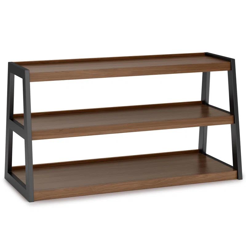 Simpli Home Sawhorse  Industrial 48 inch Wide SOLID WALNUT WOOD and Metal TV Media Stand