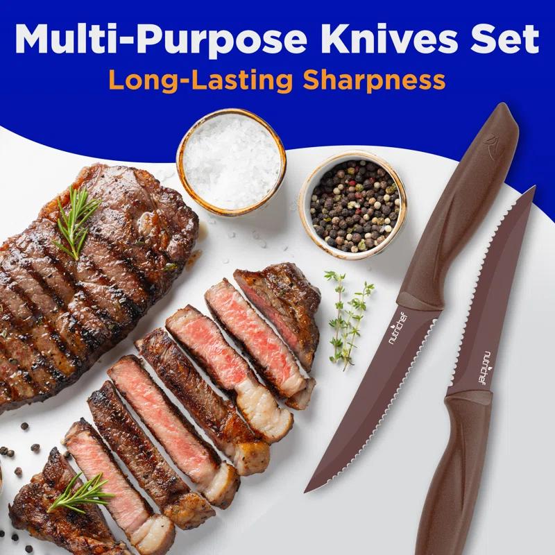 NutriChef NutriChef 8 Piece Stainless Steel Steak Knife Set