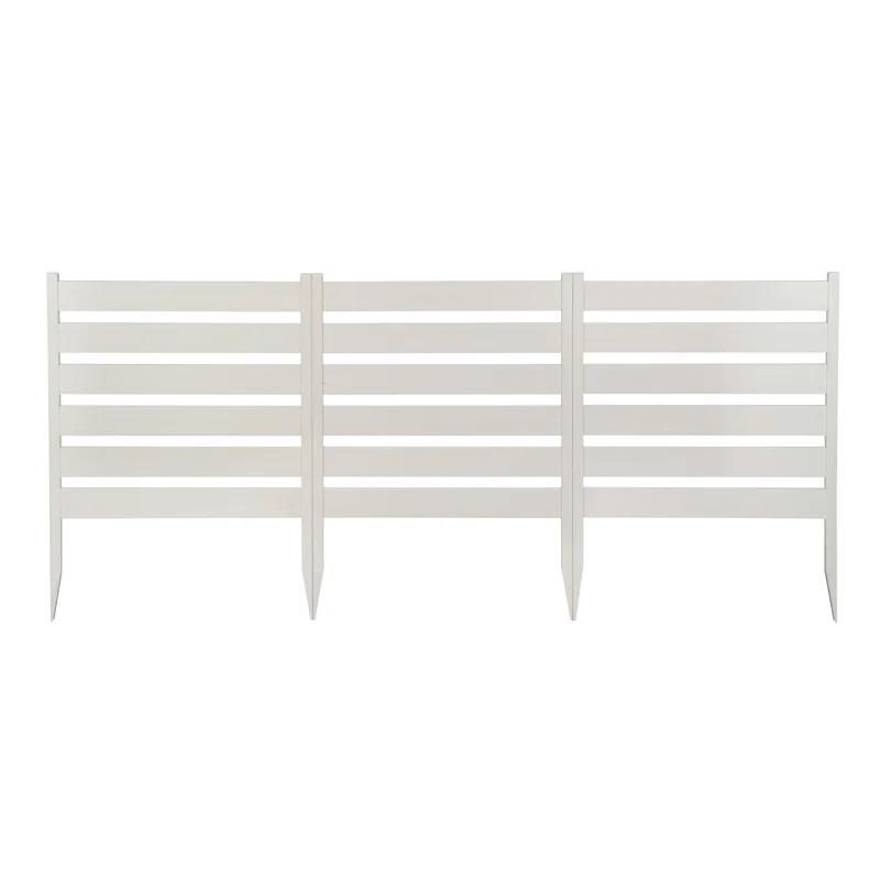 Zippity Outdoor Products 26in H x 24in W (3 Panels) No Dig Zippity Maui Fence Kit, Charcoal Color WoodTek Vinyl Fence Panel, Temporary Outdoor Border for Garden, Easy Install DIY Fence for Backyard, Patio, & Deck, ZP19066