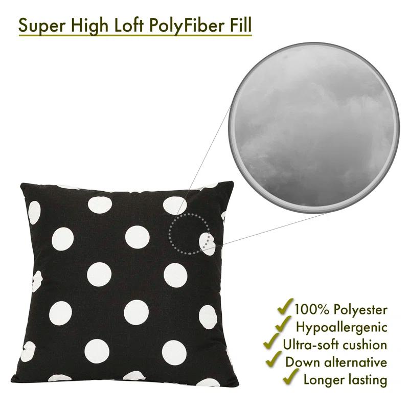 Polka Dot Polka Dots Cotton Reversible Throw Pillow