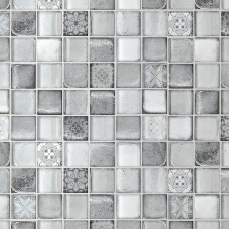 Supreme Tile Classic Roman 11.82 in. x 11.82 in. Squares Glossy Glass Mosaic Tile