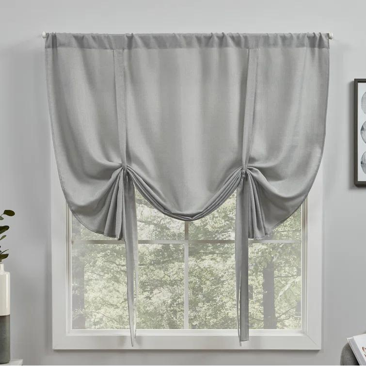 Amalgamated Textiles Exclusive Home Loha Light Filtering Rod Pocket Tie Up Shade