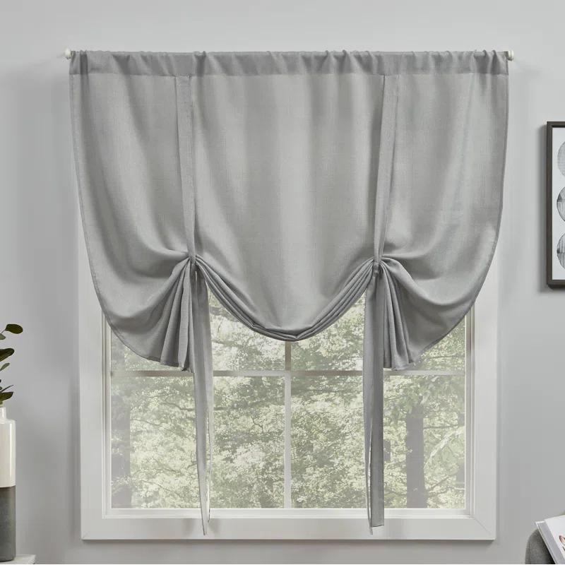 Amalgamated Textiles Exclusive Home Loha Light Filtering Rod Pocket Tie Up Shade