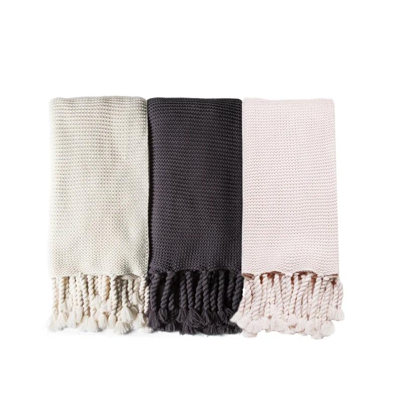 Trestles Chunky Knit Throw by Pom Pom at Home - Blush