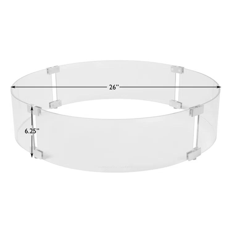 Fire Sense Fire Sense Wind Guard Clear Glass Tempered Glass for Propane, Gas, Fire Pits and Patio Heaters-Round-26 Inches