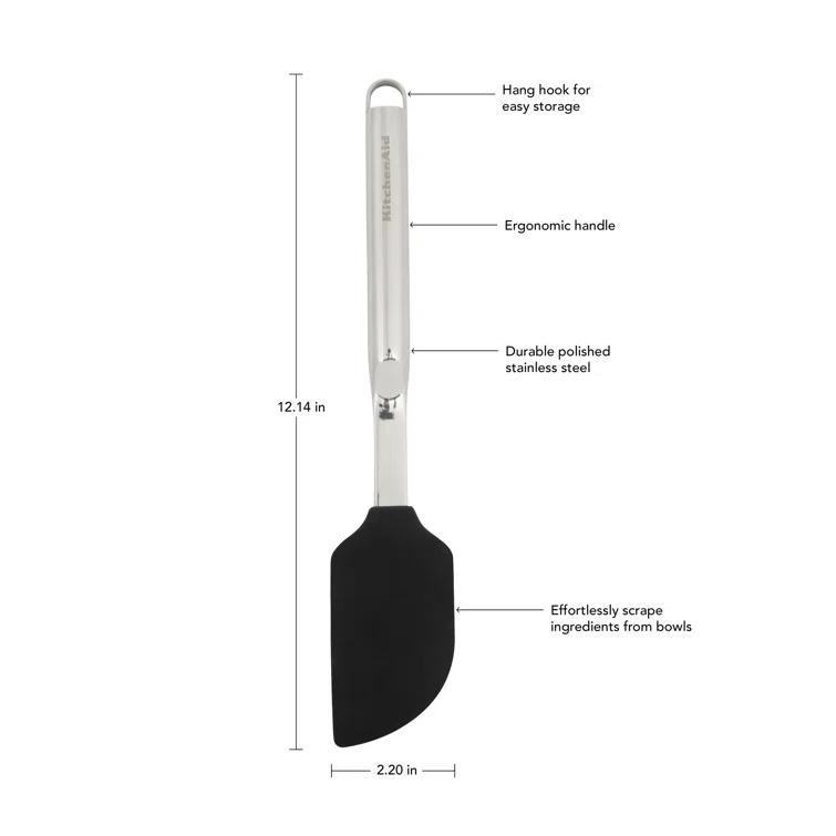 KitchenAid® KitchenAid® Premium Scraper Spatula with Hang Hook, 12-Inch, Black