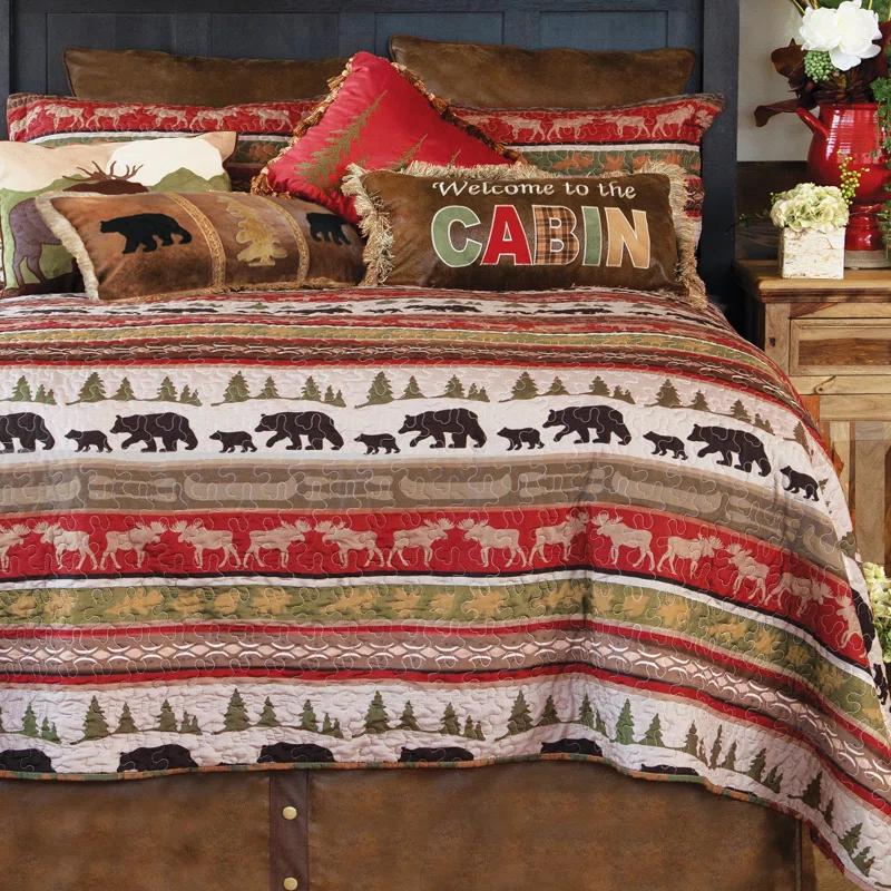 Cabin & Lodge Stripe Quilt Set