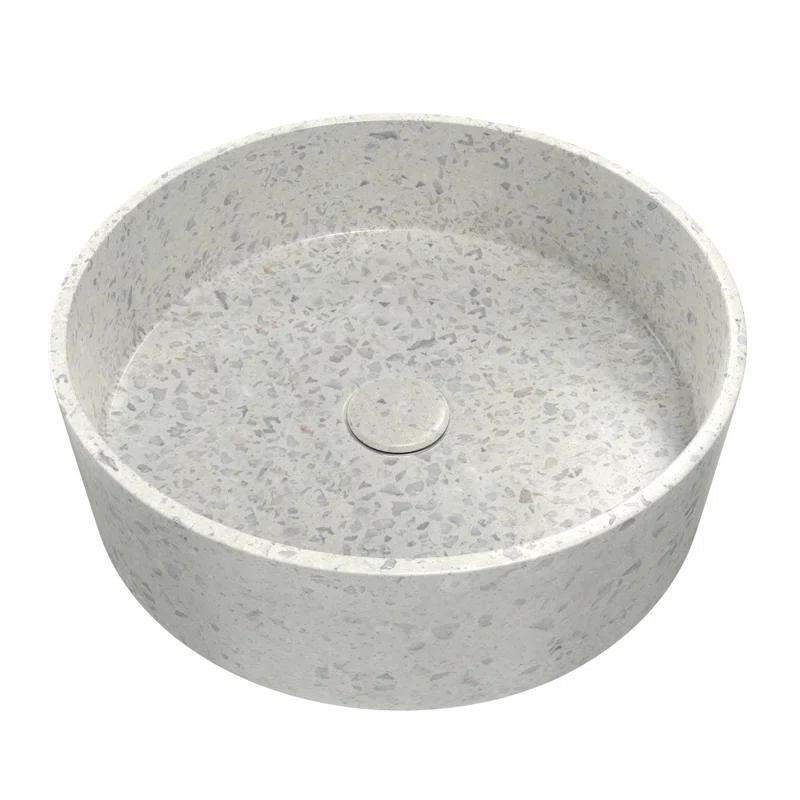 DreamLine SVAM15F15F4LX10 DreamLine Ambia 14.33'' Terrazzo Circular Vessel Bathroom Sink