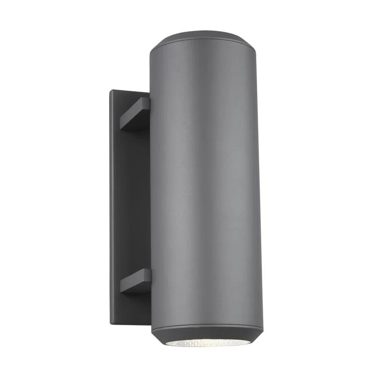 Bronze Cylinder Dual-Light LED Outdoor Wall Sconce