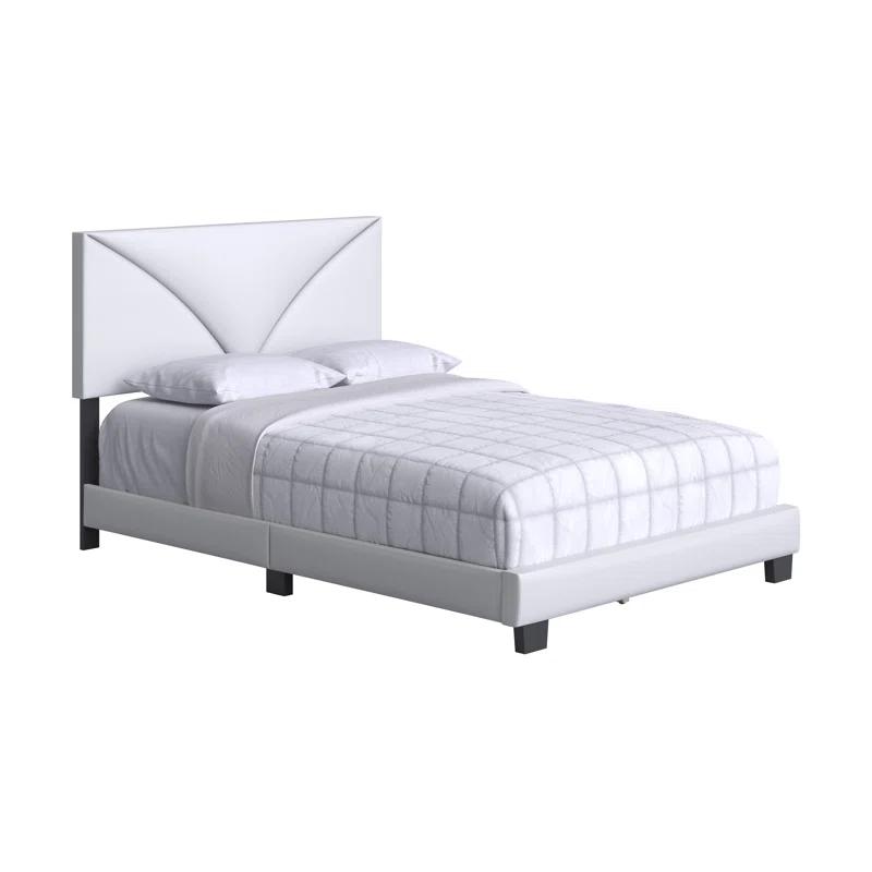 Boyd Sleep Boyd Sleep Cornerstone Upholstered Faux Leather Platform Bed, Adjustable Height Headboard, Box Spring Required
