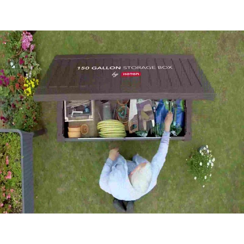 Keter Keter Westwood 150 Gallon Large Durable Resin Outdoor Storage and Organization Deck Box For Patio Furniture and Supplies