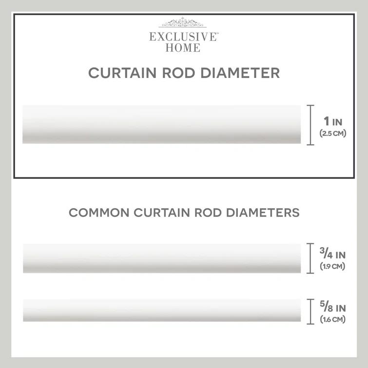 Red Barrel Studio® Exclusive Home Ogee 1" Curtain Rod and Coordinating Finial Set, Adjustable