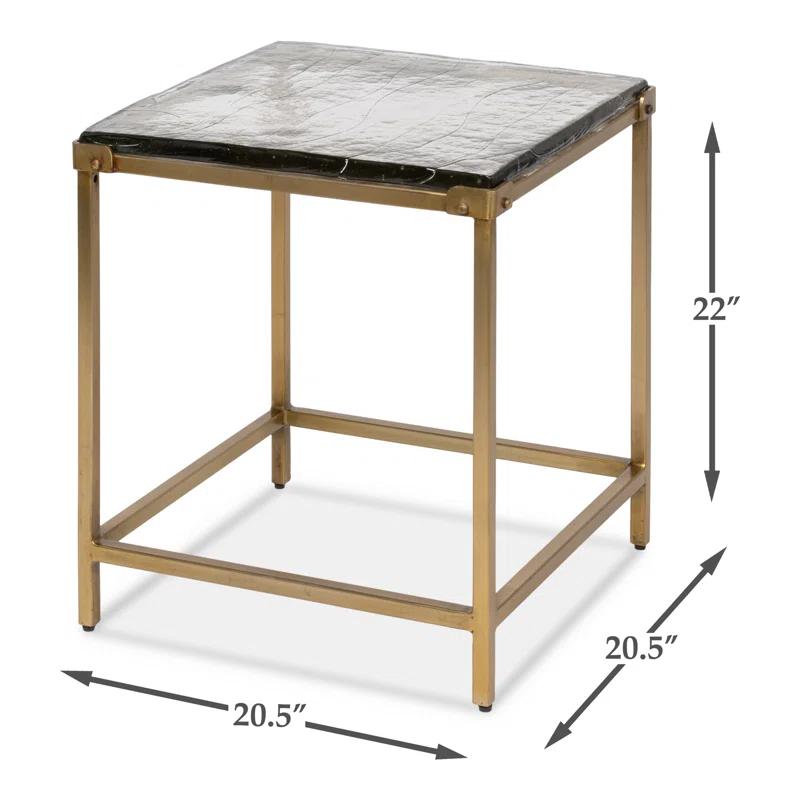 Sarreid Ltd Christian Marble Top End Table