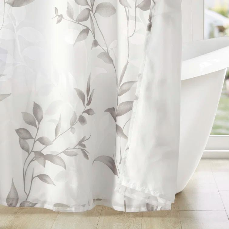 Madison Park Trent Botanical Burnout Floral Printed Shower Curtain