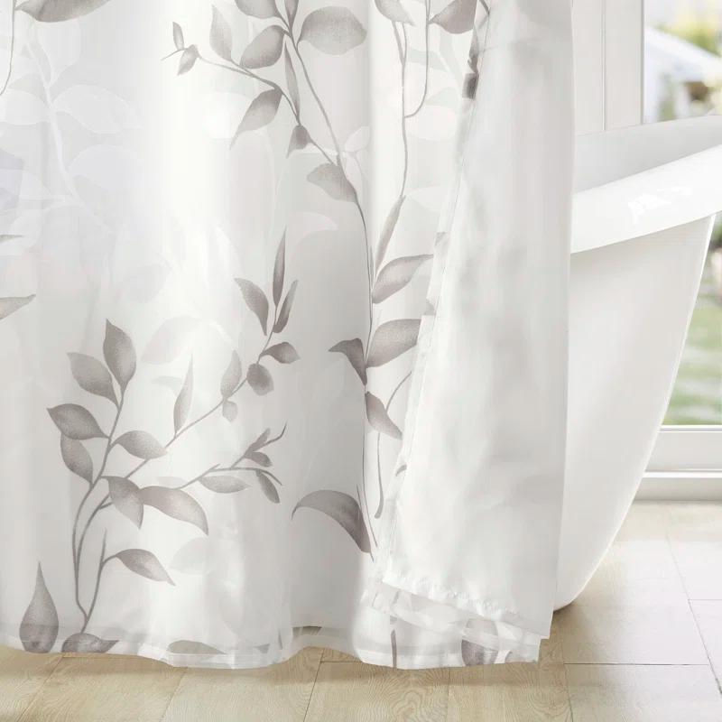 Trent Botanical Burnout Floral Printed Shower Curtain