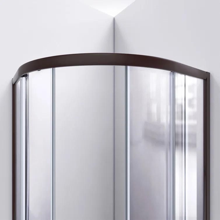 DreamLine Prime 33" W x 33" D x 76.75" H Round Sliding Shower Enclosure with Base Included DL-6152-06CL