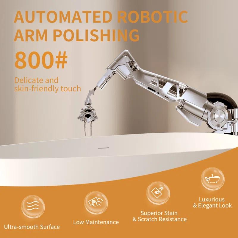 59" x 31" Freestanding Soaking Solid Surface Bathtub Stone Resin Bath Tub with Overflow and Pop-up Drain, Glossy/Matte White