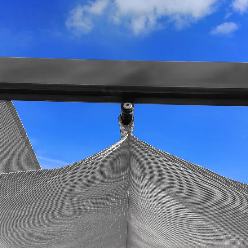 Paragon-Outdoor Florence 11 ft. x 11 ft. Aluminum Pergola in Gray Powder-Coated Finish with Adjustable Canopy