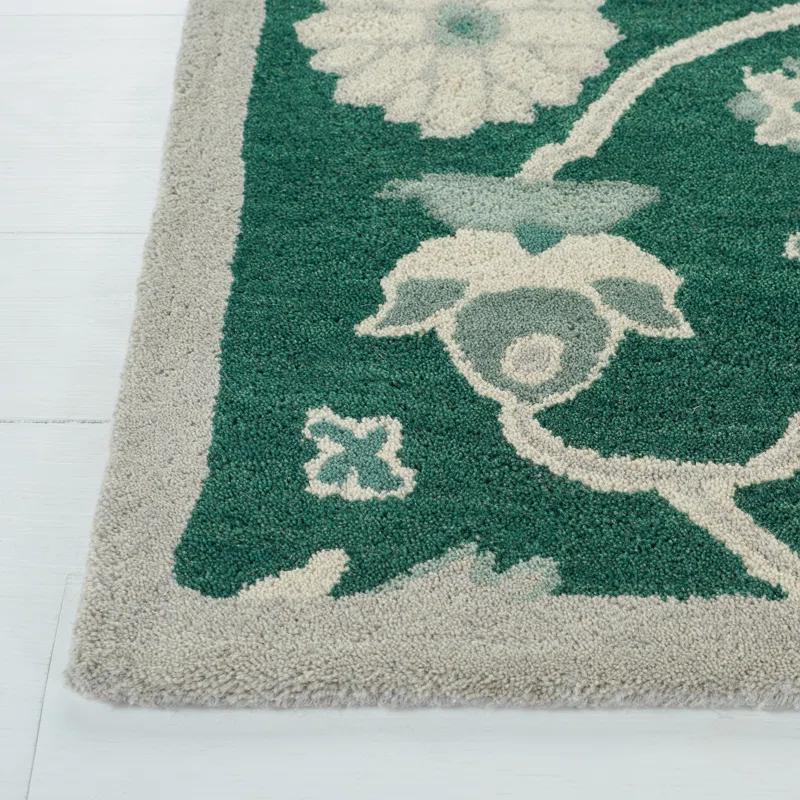 Lauren Ralph Lauren Lauren Ralph Lauren Hand Tufted Wool/Cotton Floral Rug in Dark Green/Ivory