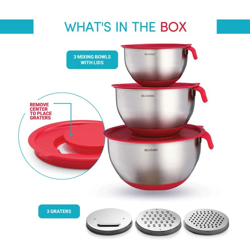 Belwares Stainless Steel Nested Mixing Bowl Set