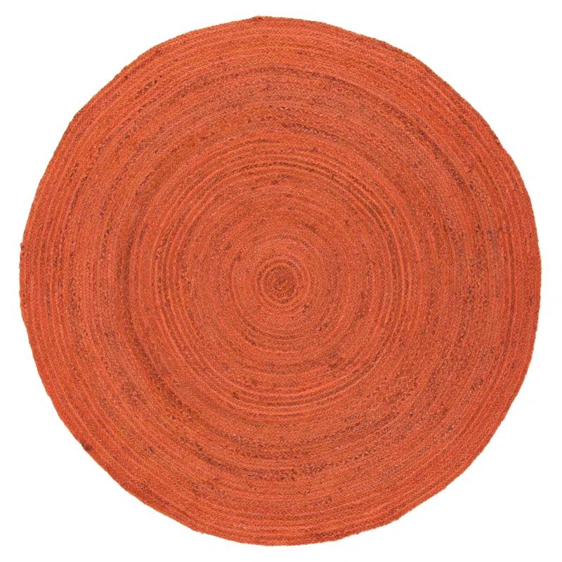 August Grove® Parkington Vintage Leather Hand Woven Jute Solid Color Rug