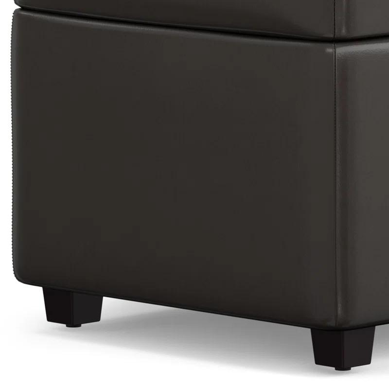 Simpli Home Avalon 44"W Upholstered Storage Ottoman with Lift-Top and Large Interior Storage