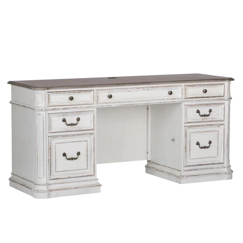 Liberty Furniture Salinas Credenza Home Office Desk with Built in Outlets