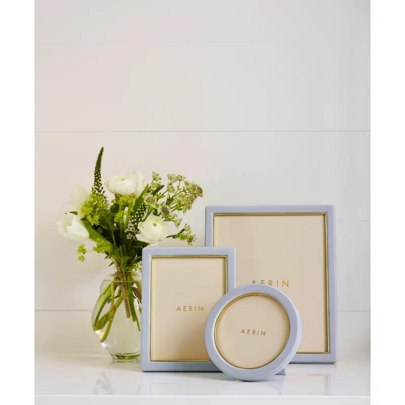 AERIN Piero Leather Picture Frame with Mat
