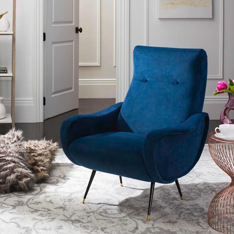 Everly Quinn Alve Velvet Armchair