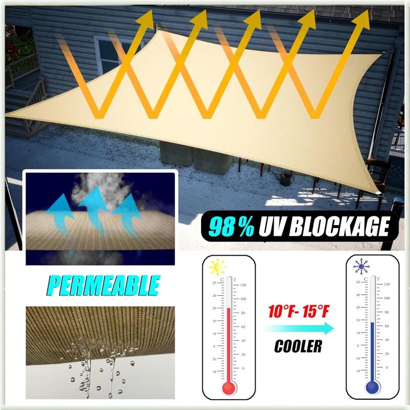 Amgo Amgo Rectangle Sun Shade Sail 200 GSM, 95% UV Blockage